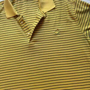 Master’s Golf Polo Shirt Two Ply Mercerized 100 Cotton XL Yellow/Navy Stripe